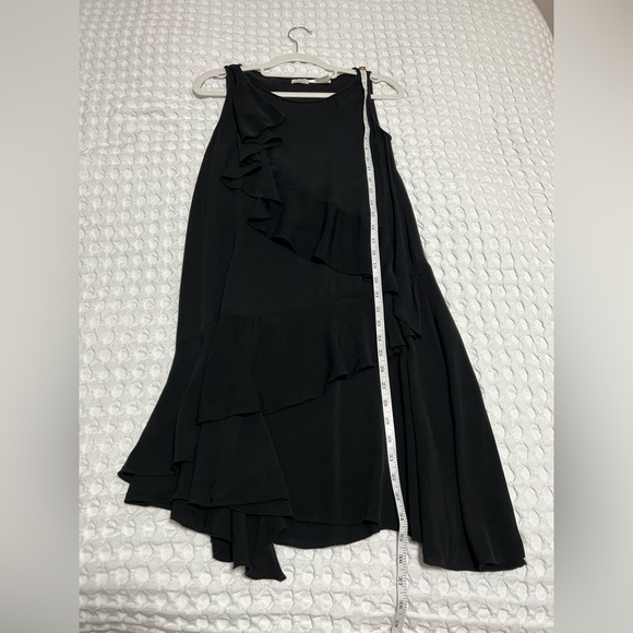 Leon Max Elegant Black Silk Sleeveless Tiered Ruffle Dress - Picture 7 of 7